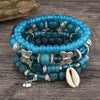 Wholesale Jewelry Alloy Geometric Bohemian Style Love Conch Pendant Multilayer Bead Accessories For Women With Electroplating