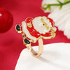 Wholesale Jewelry Alloy Geometric Christmas Children's Ring With Snowman Elk Christmas Tree Snowflake Design