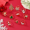 Wholesale Jewelry Alloy Geometric Christmas Children's Ring With Snowman Elk Christmas Tree Snowflake Design