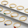 Wholesale Jewelry Alloy Geometric Diamond Twist Rope Ring For Women
