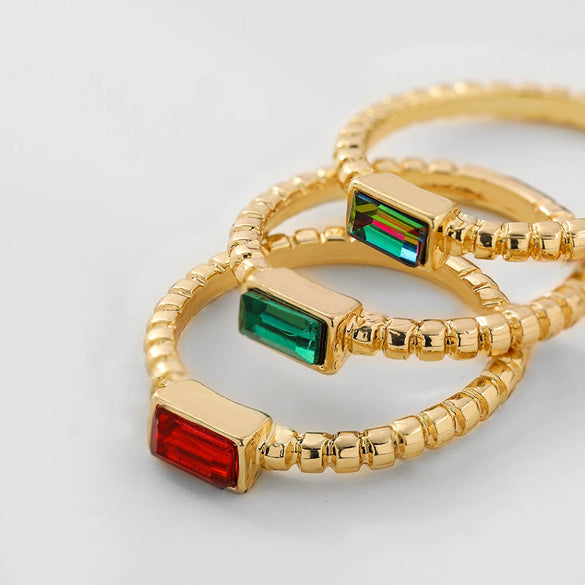 Wholesale Jewelry Alloy Geometric Diamond Twist Rope Ring For Women