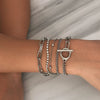 Wholesale Jewelry Alloy Geometric Electroplated Round Beads Multi Layer Bracelet For Women