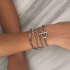 Wholesale Jewelry Alloy Geometric Electroplated Round Beads Multi Layer Bracelet For Women