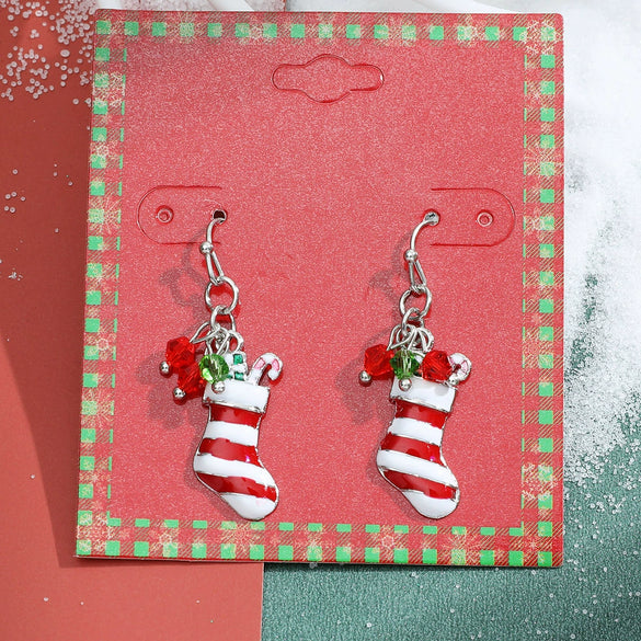 Wholesale Jewelry Alloy Geometric Elk Snowflake Cartoon Earrings Electroplated For Women