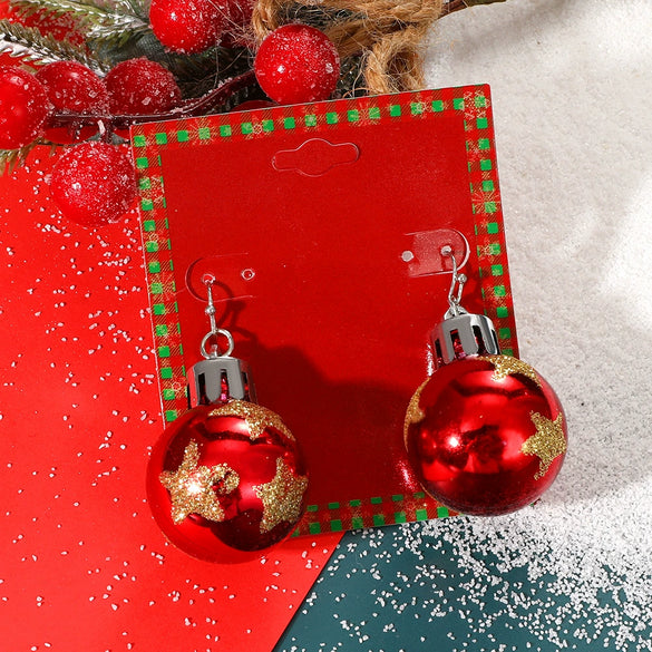Wholesale Jewelry Alloy Geometric Elk Snowflake Cartoon Earrings Electroplated For Women