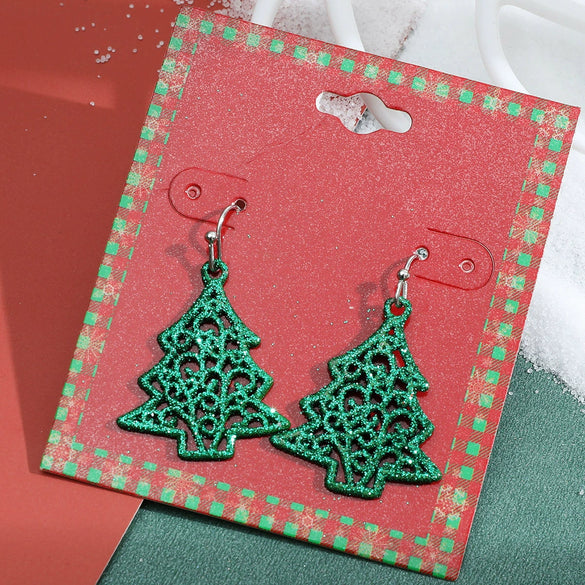 Wholesale Jewelry Alloy Geometric Elk Snowflake Cartoon Earrings Electroplated For Women
