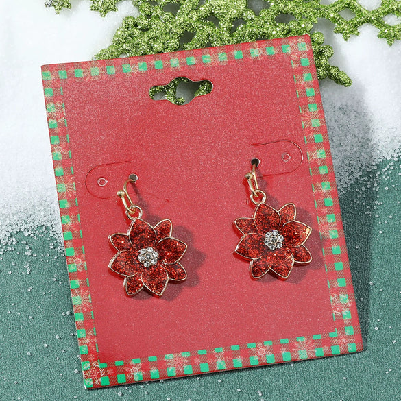 Wholesale Jewelry Alloy Geometric Elk Snowflake Cartoon Earrings Electroplated For Women