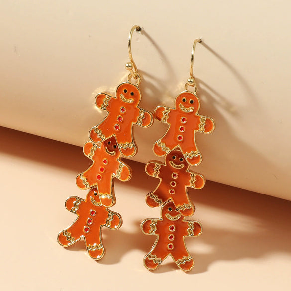 Wholesale Jewelry Alloy Geometric Elk Snowflake Cartoon Earrings Electroplated For Women