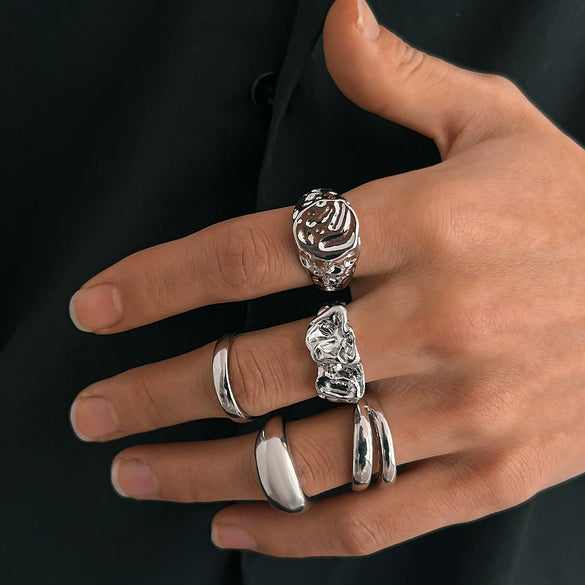 Wholesale Jewelry Alloy Geometric Hip Hop Style Ring Men's Electroplating