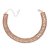 Wholesale Jewelry Alloy Geometric Hollow Claw Chain Necklace With Rhinestones Electroplated For Women