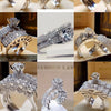 Wholesale Jewelry Alloy Geometric Micro Inlaid Full Diamond Zircon Twopiece Ring Luxury Temperament Couple Style