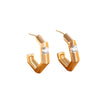 Wholesale Jewelry Alloy Geometric Polygon Cshaped Electroplated Diecast Earrings For Women