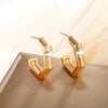Wholesale Jewelry Alloy Geometric Polygon Cshaped Electroplated Diecast Earrings For Women