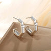 Wholesale Jewelry Alloy Geometric Polygon Cshaped Electroplated Diecast Earrings For Women
