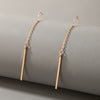 Wholesale Jewelry Alloy Geometric Rectangular Stick Ear Hook Earrings For Women Electroplated