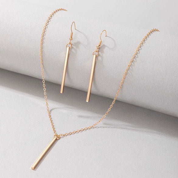 Wholesale Jewelry Alloy Geometric Rectangular Stick Ear Hook Earrings For Women Electroplated