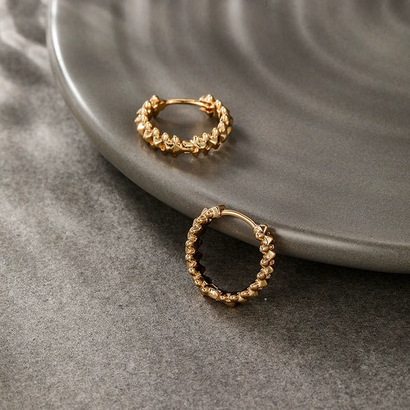 Wholesale Jewelry Alloy Geometric Rivet Women's Earrings 18K Gold Plated