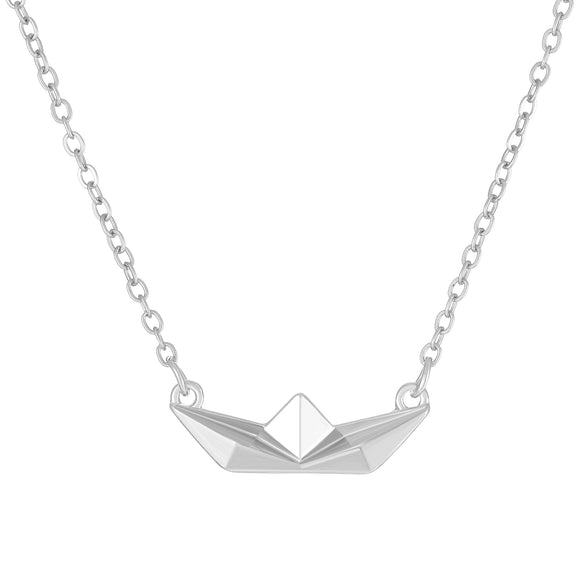 Wholesale Jewelry Alloy Geometric Simple Style Boat Pendant Necklace With Electroplating