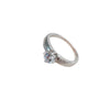 Wholesale Jewelry Alloy Geometric Style Electroplating Round Diamond Fourclaw Single Diamond Women's Wedding Ring