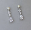 Wholesale Jewelry Alloy Geometric Sweet Pear Shaped Water Drop Zircon Earrings Simple Style
