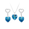Wholesale Jewelry Alloy Gold Plated Heart Shaped Imitation Crystal Set With Love Water Drops Bell Pattern For Women