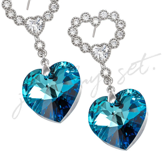 Wholesale Jewelry Alloy Gold Plated Heart Shaped Imitation Crystal Set With Love Water Drops Bell Pattern For Women