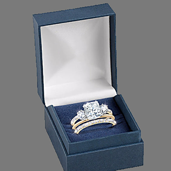 Wholesale Jewelry Alloy Golden Square Geometric Electroplated Women's Couple Style Ring