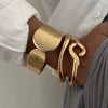 Wholesale Jewelry Alloy Hammer Texture Electroplated Women's Bracelet