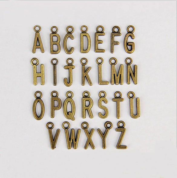 Wholesale Jewelry Alloy Handbeaded Letter Pendants Electroplating Accessories