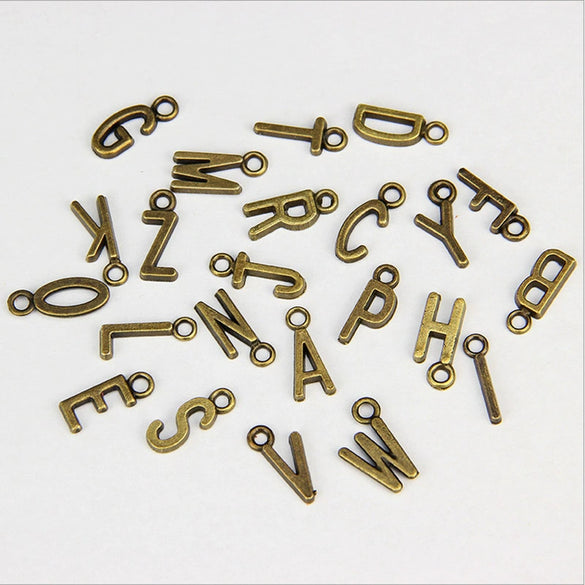 Wholesale Jewelry Alloy Handbeaded Letter Pendants Electroplating Accessories