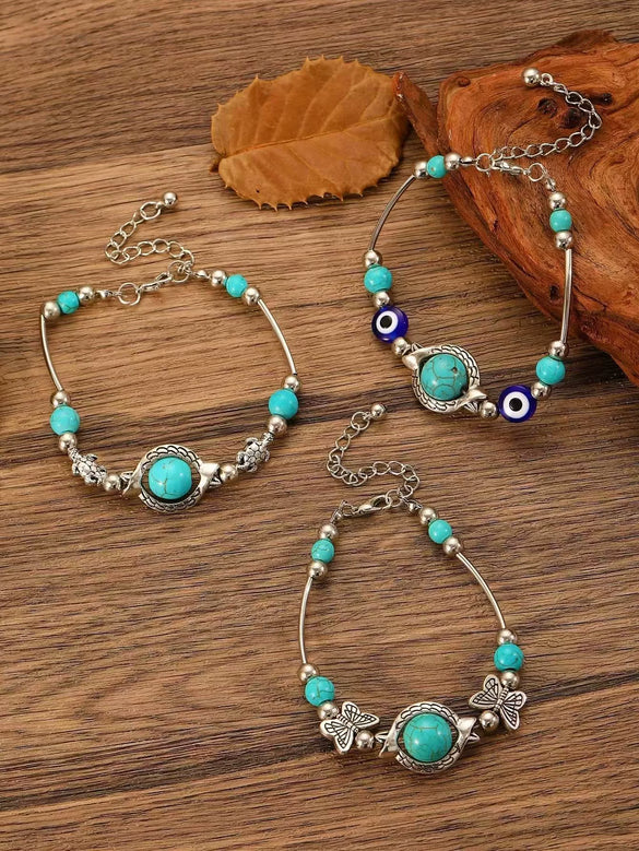 Wholesale Jewelry Alloy Handmade Retro Animal Pattern Joker Pine Stone Bracelet