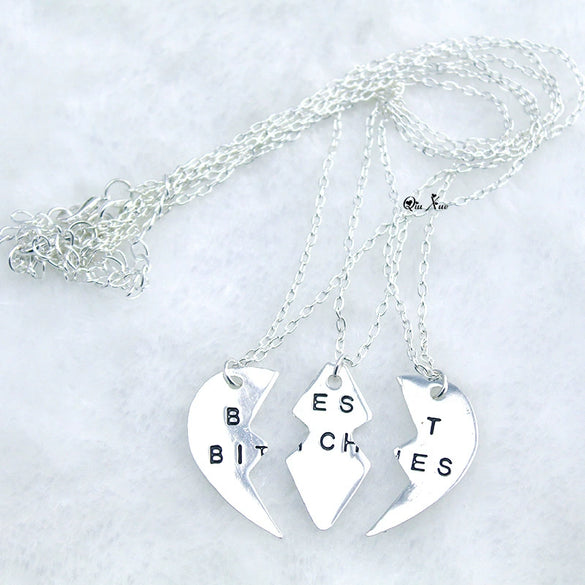 Wholesale Jewelry Alloy Heart Pendant Necklace Electroplated Minimalist Geometric Style
