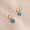 Wholesale Jewelry Alloy Heart Shape Dripping Oil Fashion Women's Earrings