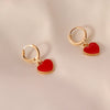 Wholesale Jewelry Alloy Heart Shape Dripping Oil Fashion Women's Earrings