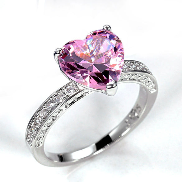 Wholesale Jewelry Alloy Heart Shaped Geometric Fashion Women's Engagement Wedding Ring