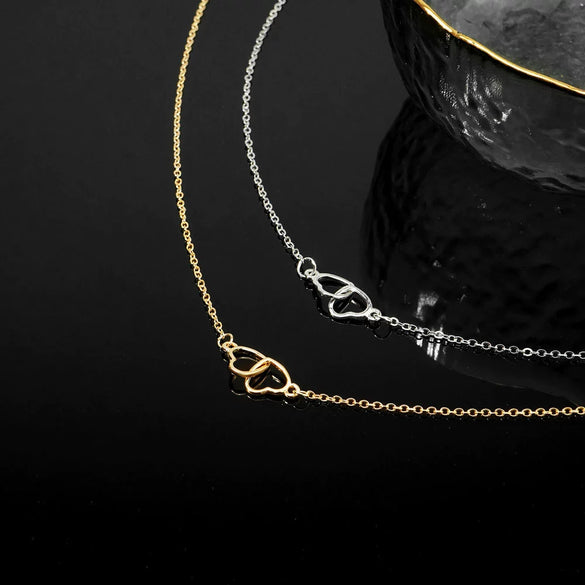 Wholesale Jewelry Alloy Heart Shaped Pendant Necklace With Geometric Styling And Electroplating