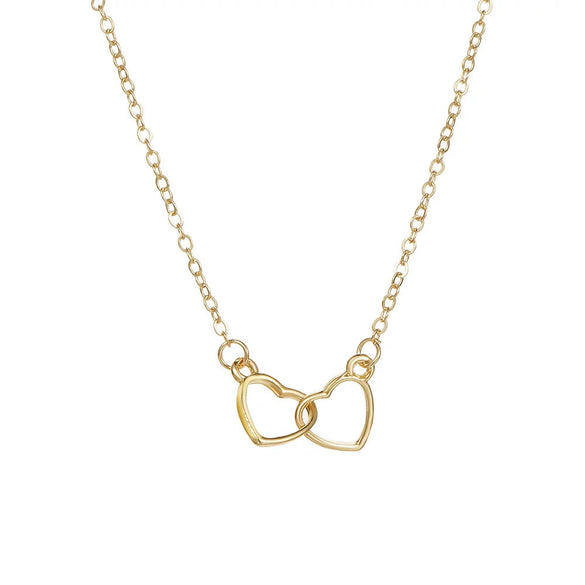 Wholesale Jewelry Alloy Heart Shaped Pendant Necklace With Geometric Styling And Electroplating