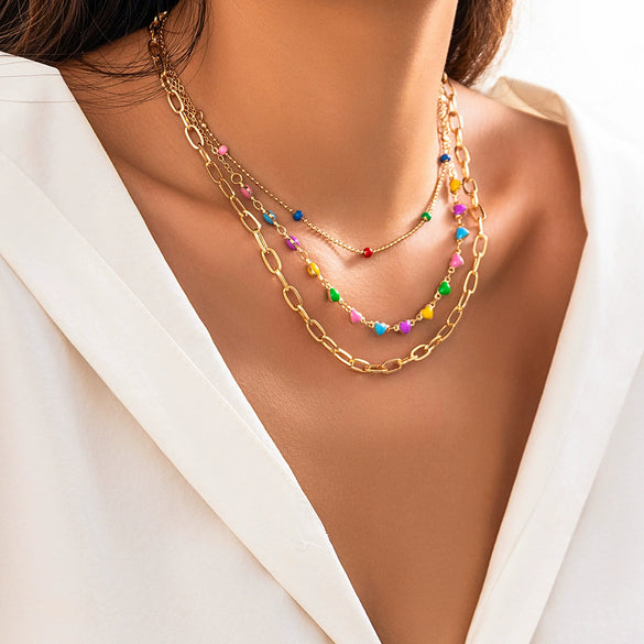 Wholesale Jewelry Alloy Heart Star Geometric Electroplated Necklace For Women