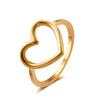 Wholesale Jewelry Alloy Heartshaped Hollow Love Ring Minimalist Style Electroplated Women's Finger Ring