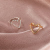 Wholesale Jewelry Alloy Heartshaped Hollow Love Ring Minimalist Style Electroplated Women's Finger Ring