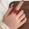Wholesale Jewelry Alloy Heartshaped Hollow Love Ring Minimalist Style Electroplated Women's Finger Ring