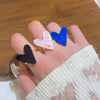 Wholesale Jewelry Alloy Heartshaped Hollow Love Ring Minimalist Style Electroplated Women's Finger Ring