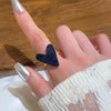 Wholesale Jewelry Alloy Heartshaped Hollow Love Ring Minimalist Style Electroplated Women's Finger Ring