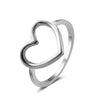 Wholesale Jewelry Alloy Heartshaped Hollow Love Ring Minimalist Style Electroplated Women's Finger Ring