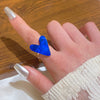 Wholesale Jewelry Alloy Heartshaped Hollow Love Ring Minimalist Style Electroplated Women's Finger Ring