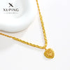 Wholesale Jewelry Alloy Heartshaped Pendant Water Wave Chain Necklace Vintage Style Electroplating For Women