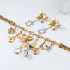 Wholesale Jewelry Alloy Inlaid With Gemstones Flowers Style Earrings And Necklace Set