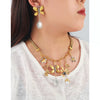 Wholesale Jewelry Alloy Inlaid With Gemstones Flowers Style Earrings And Necklace Set