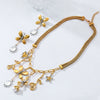 Wholesale Jewelry Alloy Inlaid With Gemstones Flowers Style Earrings And Necklace Set