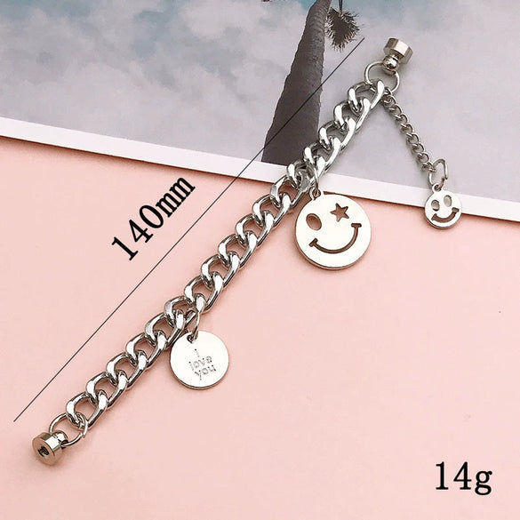 Wholesale Jewelry Alloy Metal Smiley Face Letters Bracelet Handmade Electroplated